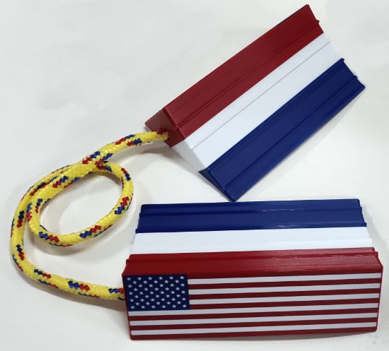 Picture of USA Flag Wheel Chocks in Red/White/Blue